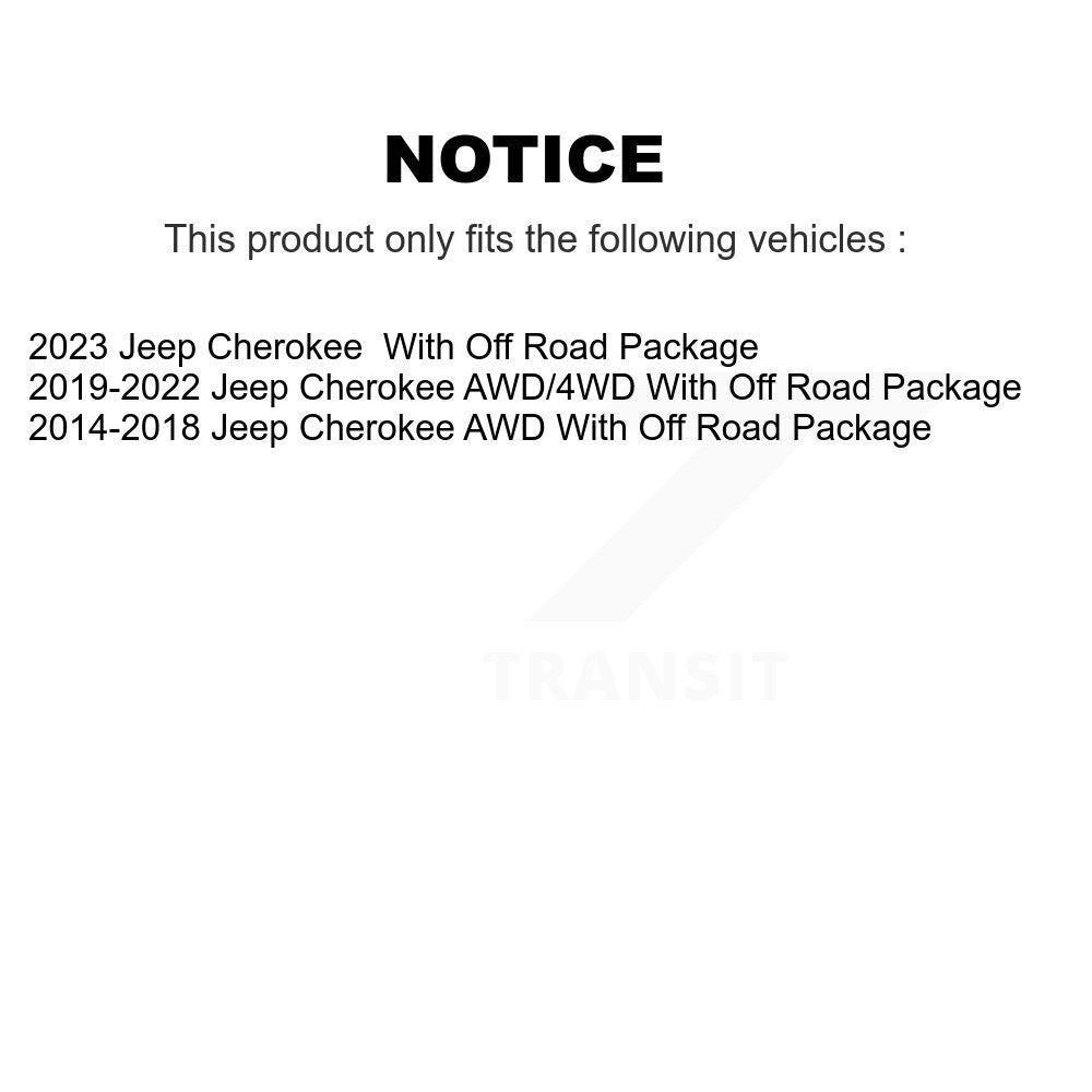 [Avant et Arrière] Kit de biellette de barre stabilisatrice de suspension pour Jeep Cherokee With Off Road Package KTR-104280