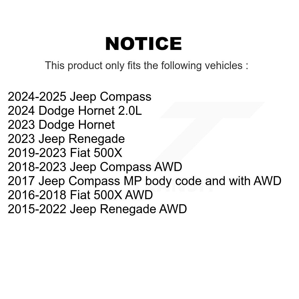 [Arrière] Kit de biellette de barre stabilisatrice de suspension pour Jeep Compass Renegade Dodge Hornet Fiat 500X KTR-104286