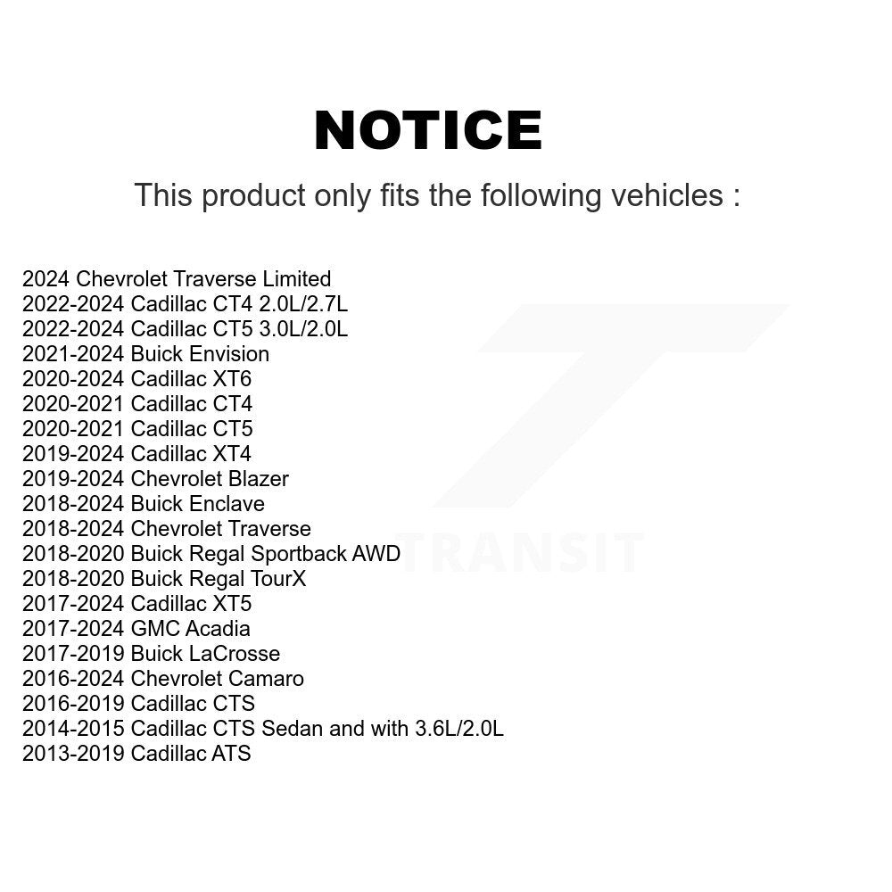 [Arrière] Kit de biellette de barre stabilisatrice de suspension pour Cadillac Chevrolet Buick XT5 Traverse GMC Acadia KTR-104288