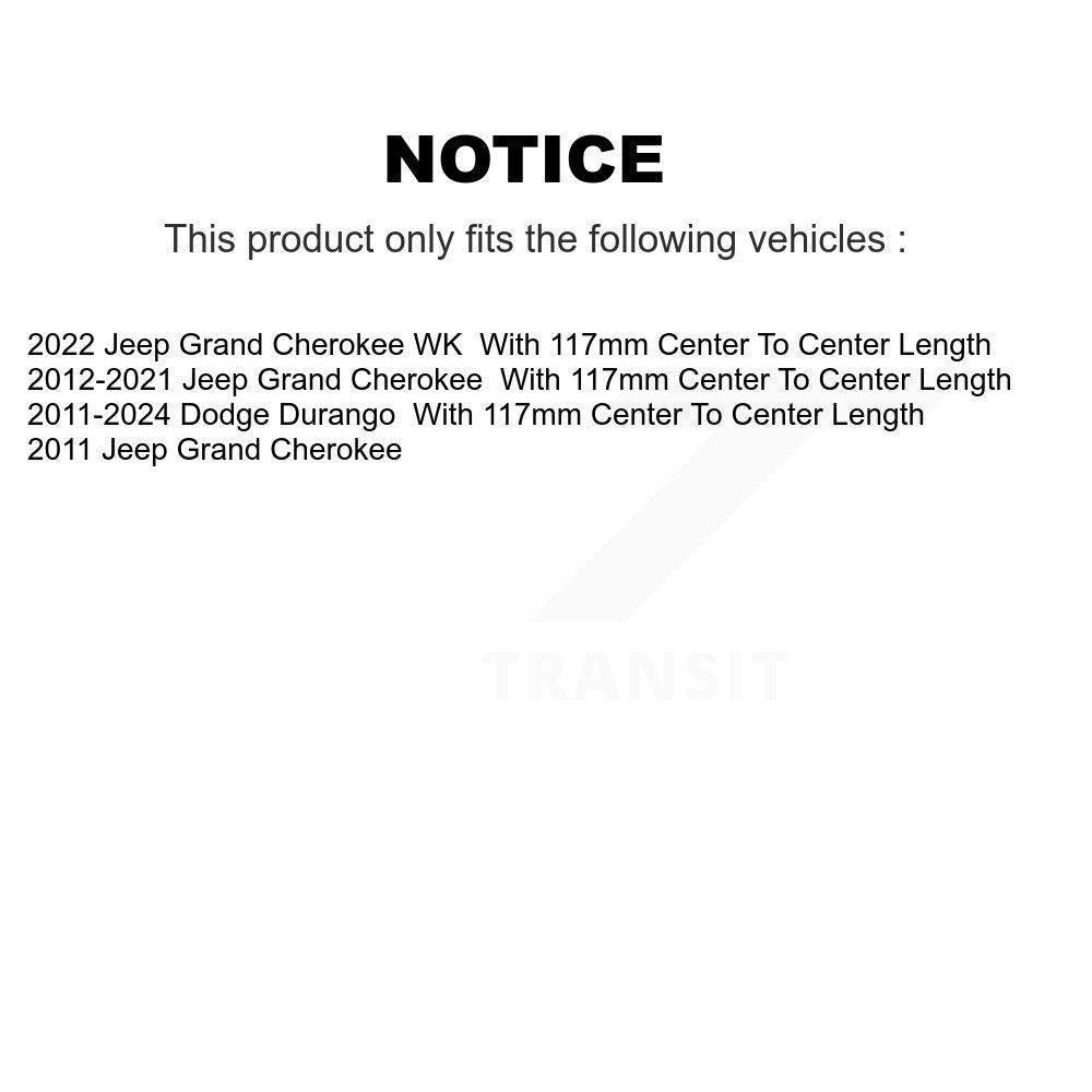 [Arrière] Kit de biellette de barre stabilisatrice de suspension pour Jeep Grand Cherokee Dodge Durango WK KTR-104289