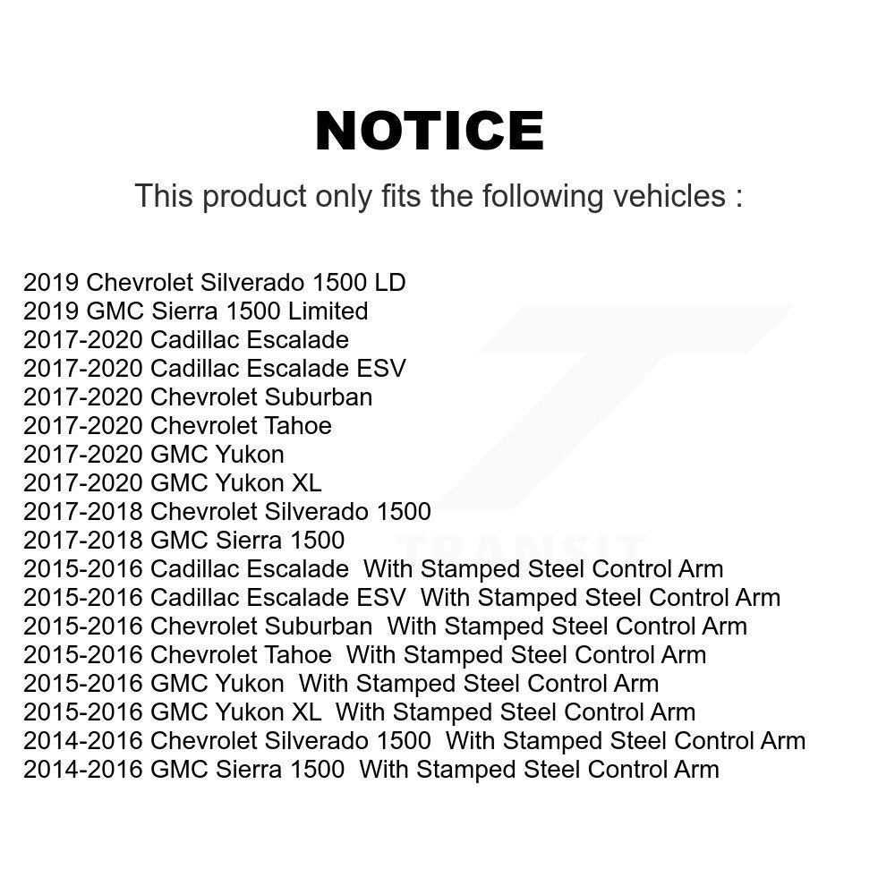 [Avant Supérieur] Rotule de suspension pour GMC Chevrolet Sierra 1500 Silverado Tahoe Yukon XL KTR-104393