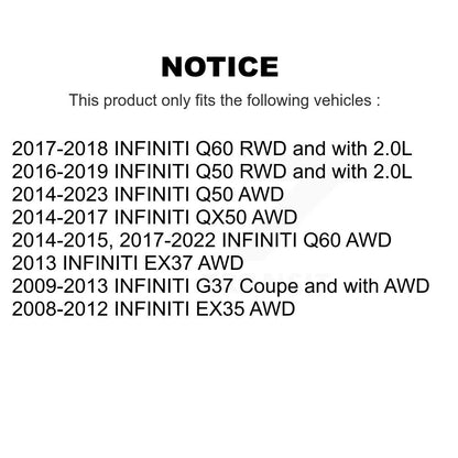 [Avant] Ensemble de bras de suspension et joint à rotule pour INFINITI Q50 G37 QX50 EX35 Q60 EX37 KTR-104410