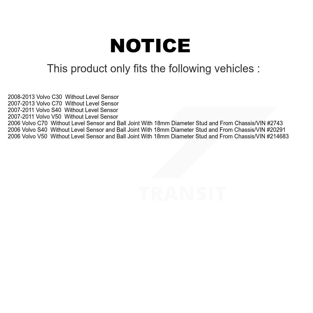 [Avant] Ensemble de bras de suspension et joint à rotule pour Volvo C30 S40 C70 V50 KTR-104472