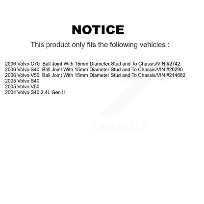 [Avant] Ensemble de bras de suspension et joint à rotule pour Volvo S40 V50 C70 KTR-104473