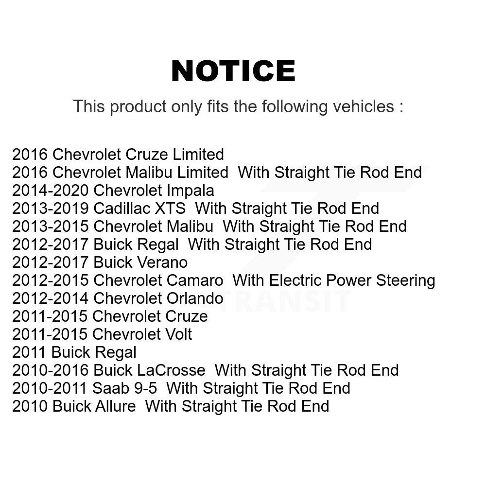 [Avant Extérieur] Extrémité de biellette de direction pour Chevrolet Cruze Buick Verano Malibu Impala LaCrosse Volt KTR-104595