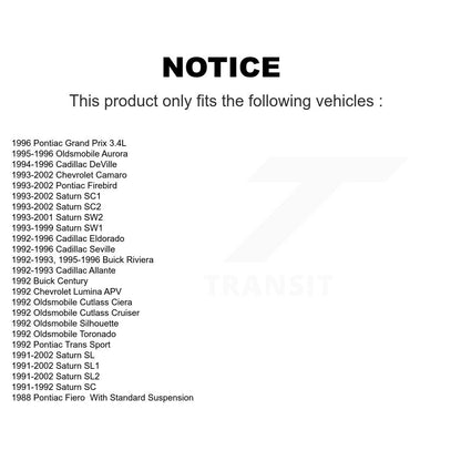 [Avant Extérieur] Extrémité de biellette de direction pour Chevrolet Camaro Pontiac Firebird Saturn SL1 Cadillac SL KTR-104599