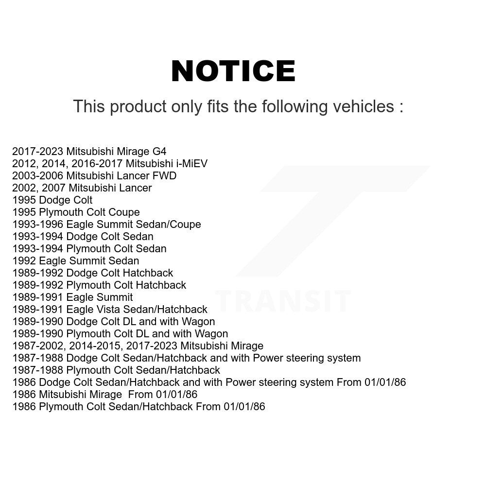 [Avant Extérieur] Extrémité de biellette de direction pour Mitsubishi Mirage Lancer G4 i-MiEV Colt Dodge Plymouth KTR-104647
