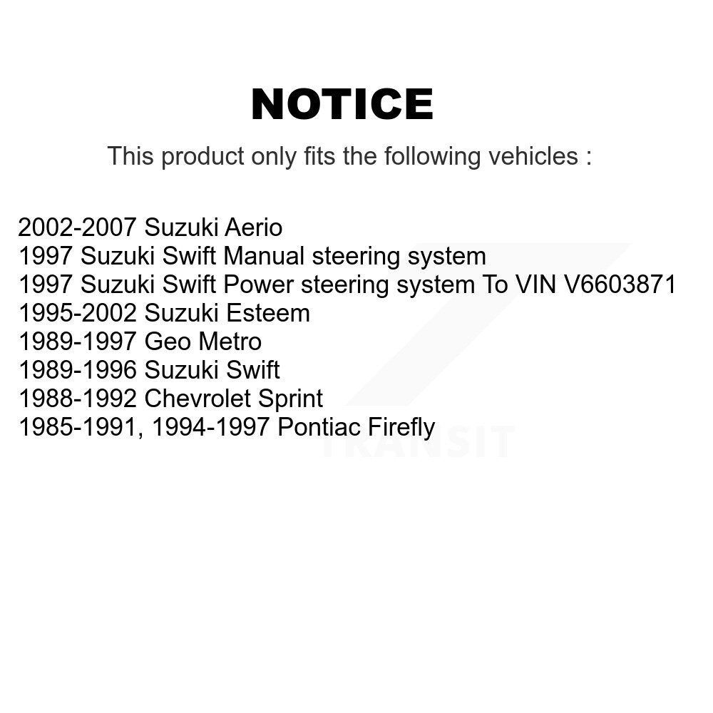 [Avant Extérieur] Extrémité de biellette de direction pour Suzuki Aerio Geo Metro Pontiac Firefly Esteem Swift KTR-104650