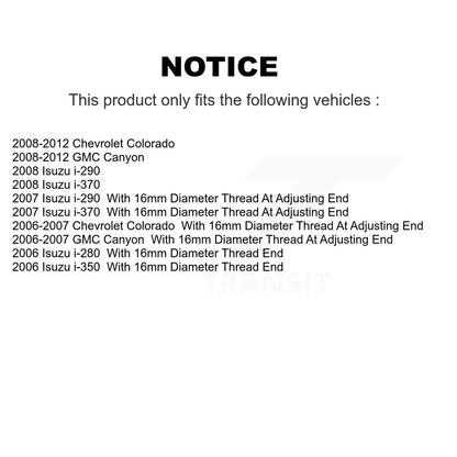 [Avant Extérieur] Extrémité de biellette de direction pour Chevrolet Colorado GMC Canyon Isuzu i-280 i-350 i-290 KTR-104653
