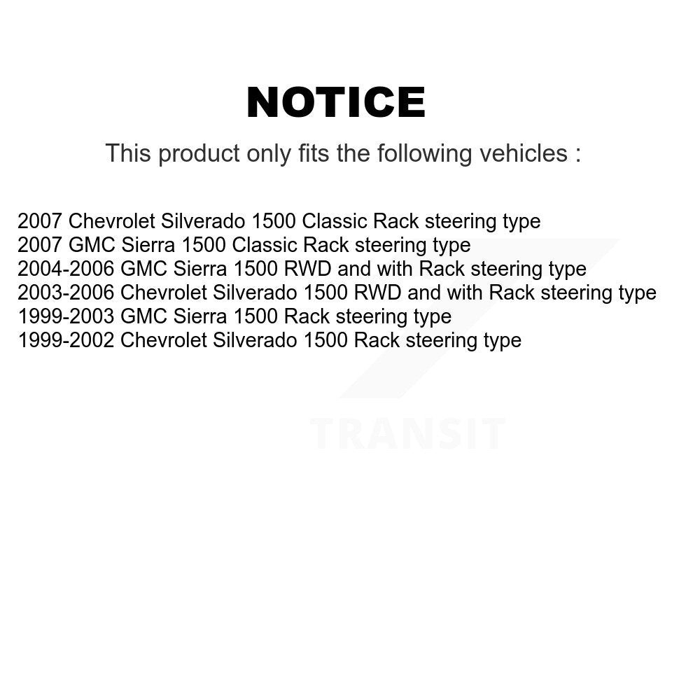 [Avant Intérieur] Extrémité de biellette de direction pour Chevrolet Silverado 1500 GMC Sierra Classic KTR-104774