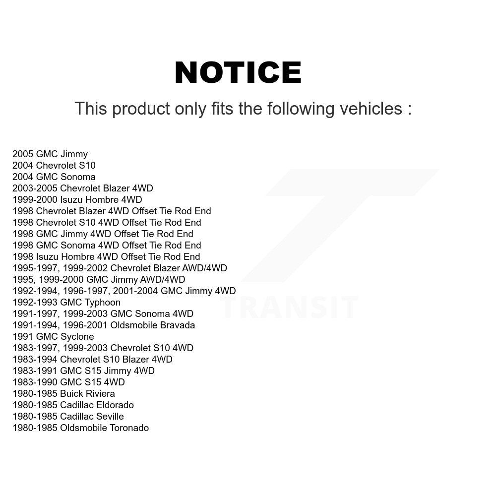 [Avant Intérieur] Extrémité de biellette de direction pour Chevrolet GMC S10 Blazer Jimmy Sonoma S15 Cadillac Buick KTR-104818