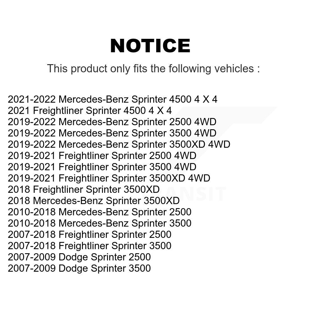 [Avant Intérieur] Extrémité de biellette de direction pour Mercedes-Benz Sprinter 2500 3500 Dodge 3500XD 4500 KTR-104866