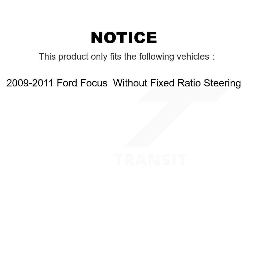 [Avant] Extrémité de biellette de direction pour 2009-2011 Ford Focus Without Fixed Ratio Steering KTR-105056
