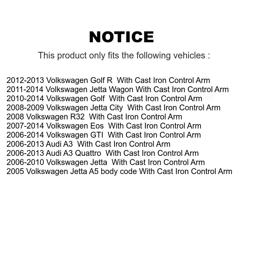 [Avant Inférieur] Bras de suspension pour Volkswagen Jetta Golf GTI Audi Eos A3 City Quattro KTR-105181