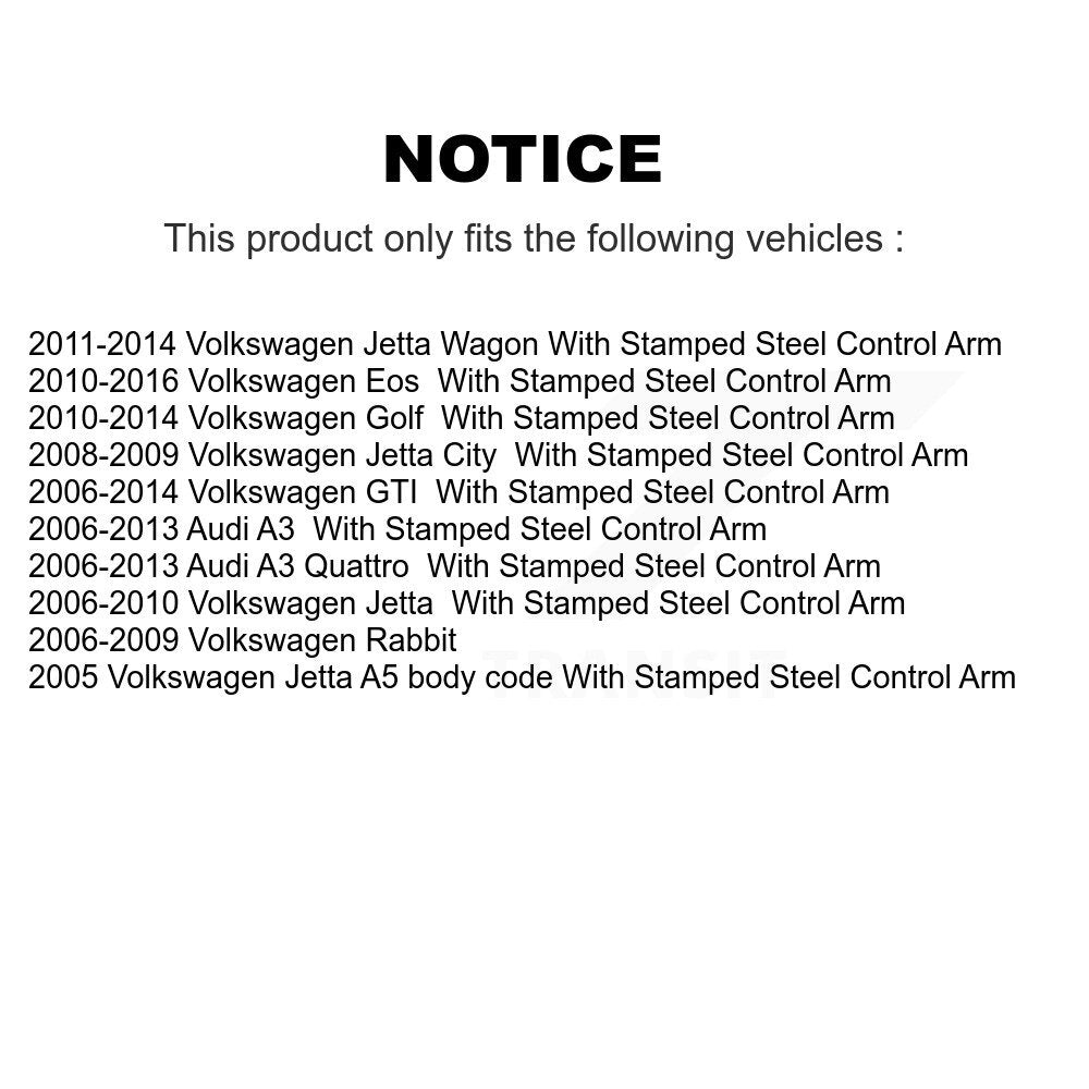 [Avant Inférieur] Bras de suspension pour Volkswagen Jetta Golf Rabbit GTI Audi A3 City Eos KTR-105182