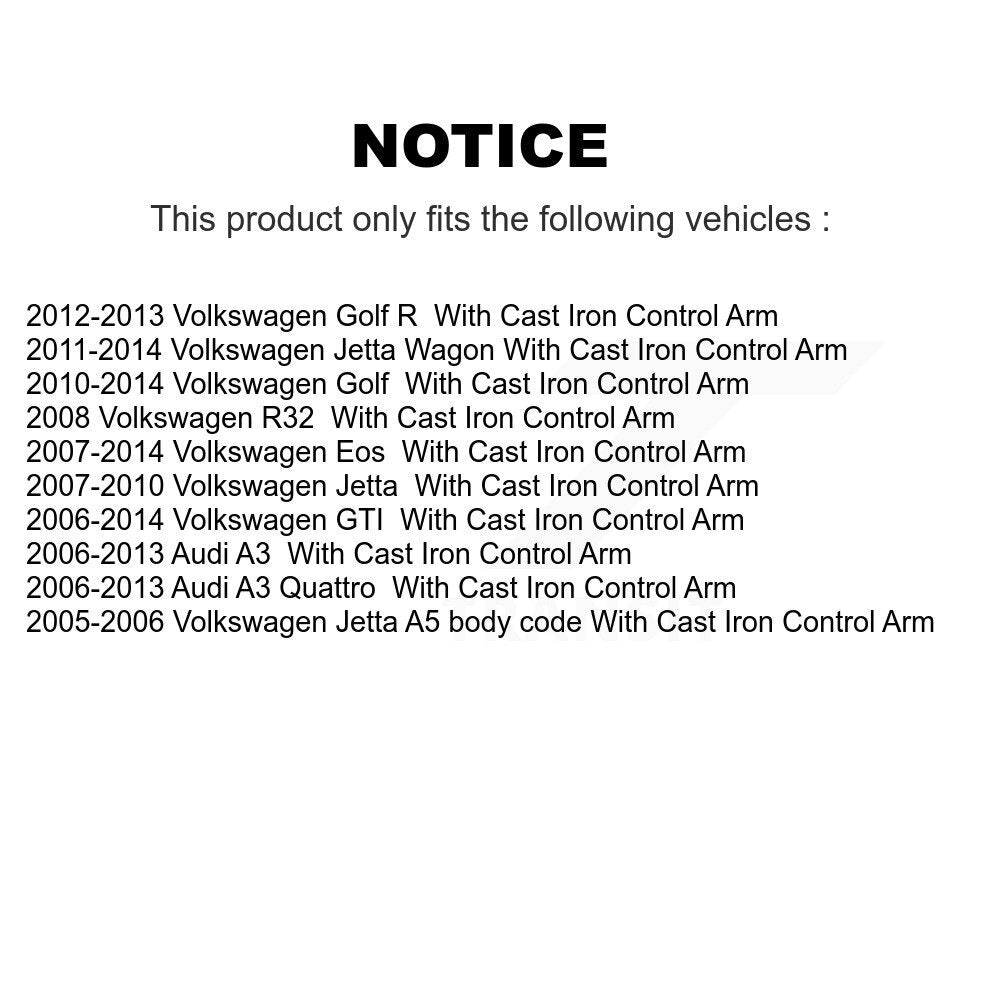 [Avant Inférieur] Bras de suspension pour Volkswagen Jetta Golf GTI Audi Eos A3 Quattro KTR-105248